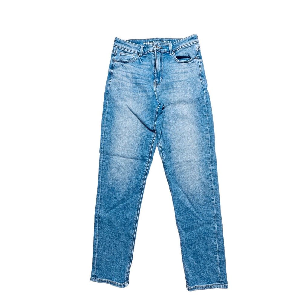 American Eagle Jeans Womens 4 Regular Stretch MOM Straight Blue Denim Pants